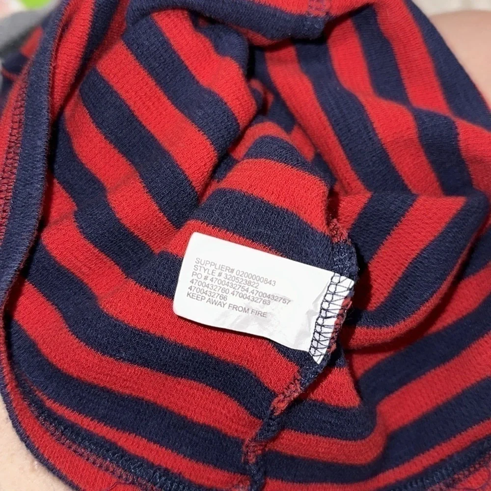 Ralph Lauren Baby Boy Navy + Red Striped 100% Cotton Pullover Sweater Comfy 9 M